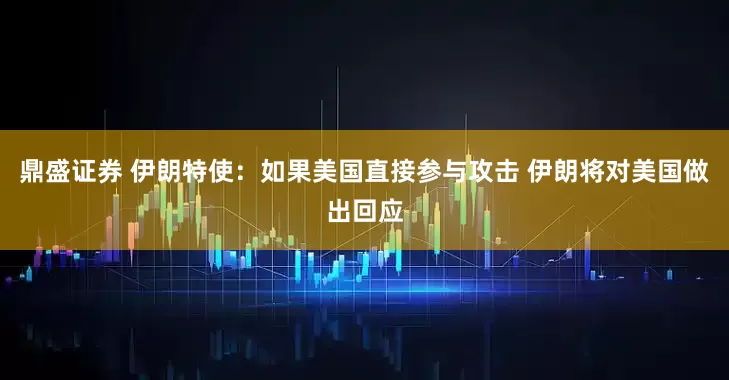 鼎盛证券 伊朗特使：如果美国直接参与攻击 伊朗将对美国做出回应